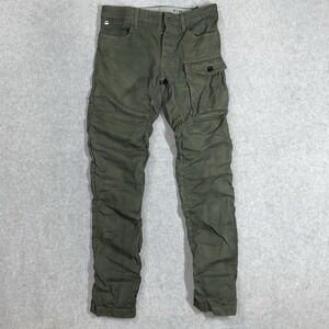 G-Star RAW Pants Mens 31x34 Green Tendric 3D Tapered Cargo Utility Stacked